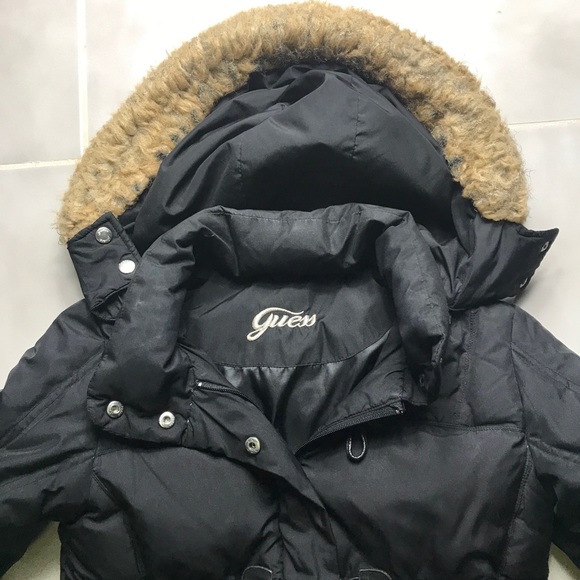 Guess Down Puffer Toggle Button Parka Coat Jacket - Picture 2 of 5